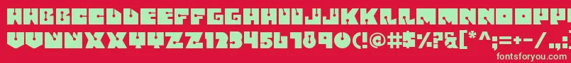 Fatsini-Schriftart – Grüne Schriften auf rotem Hintergrund
