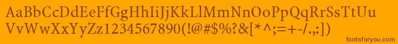 MinionWeb Font – Brown Fonts on Orange Background