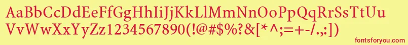 MinionWeb Font – Red Fonts on Yellow Background