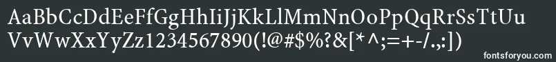 Шрифт MinionWeb – белые шрифты на чёрном фоне