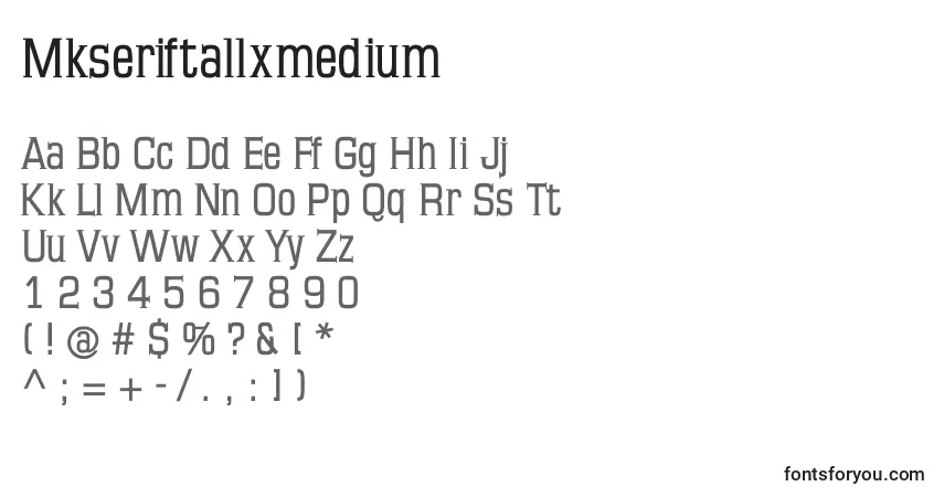 Czcionka Mkseriftallxmedium – alfabet, cyfry, specjalne znaki