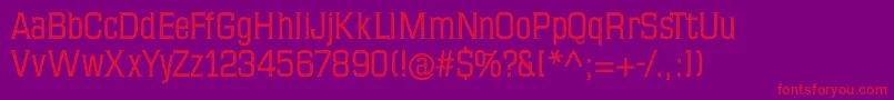 Fonte Mkseriftallxmedium – fontes vermelhas em um fundo violeta
