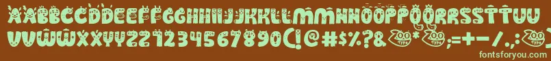 Guakala Font – Green Fonts on Brown Background