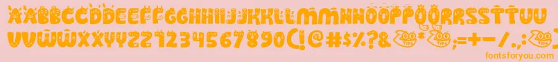Guakala-fontti – oranssit fontit vaaleanpunaisella taustalla