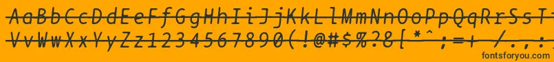 Bptypewritestrikethroughitalics Font – Black Fonts on Orange Background