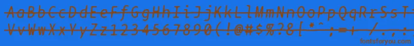 Bptypewritestrikethroughitalics Font – Brown Fonts on Blue Background