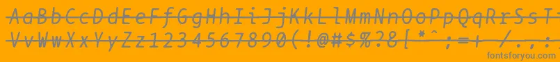 Bptypewritestrikethroughitalics Font – Gray Fonts on Orange Background