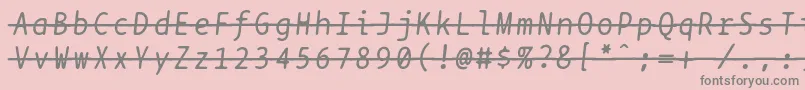 Bptypewritestrikethroughitalics Font – Gray Fonts on Pink Background