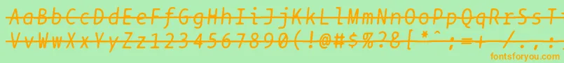 More about Bptypewritestrikethroughitalics Font Bptypewritestrikethroughitalics Font – Orange Fonts on Green Background