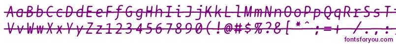 Bptypewritestrikethroughitalics Font – Purple Fonts on White Background