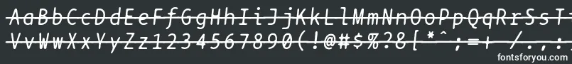 フォントBptypewritestrikethroughitalics – 黒い背景に白い文字