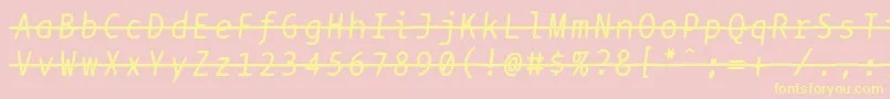 Bptypewritestrikethroughitalics Font – Yellow Fonts on Pink Background