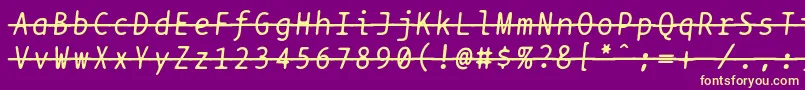 Bptypewritestrikethroughitalics Font – Yellow Fonts on Purple Background