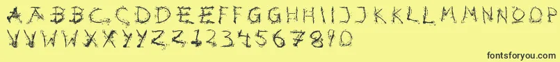 フォントHotsblots – 黒い文字の黄色い背景