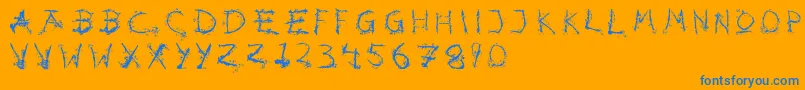 Hotsblots-fontti – siniset fontit oranssilla taustalla