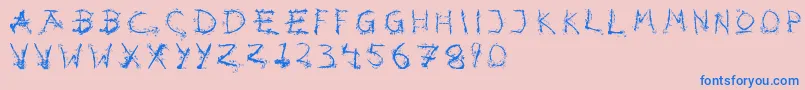 Hotsblots-Schriftart – Blaue Schriften auf rosa Hintergrund