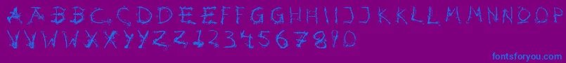 フォントHotsblots – 紫色の背景に青い文字