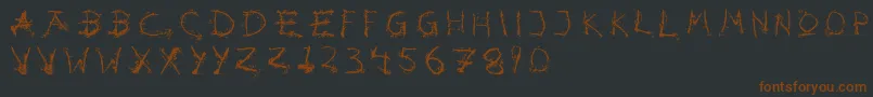 Hotsblots-fontti – ruskeat fontit mustalla taustalla