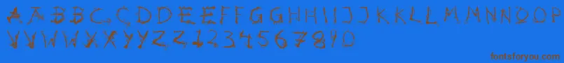 Hotsblots Font – Brown Fonts on Blue Background