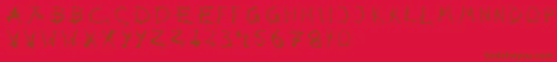 フォントHotsblots – 赤い背景に茶色の文字