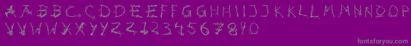 フォントHotsblots – 紫の背景に灰色の文字