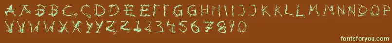 Hotsblots Font – Green Fonts on Brown Background