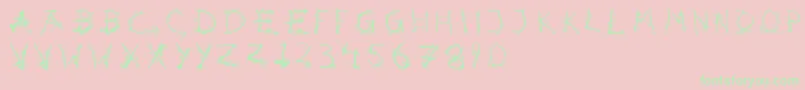 Hotsblots-Schriftart – Grüne Schriften auf rosa Hintergrund