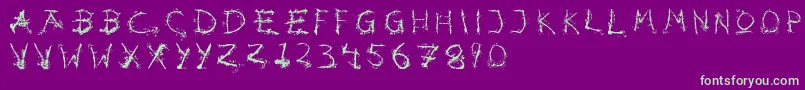Hotsblots-fontti – vihreät fontit violetilla taustalla