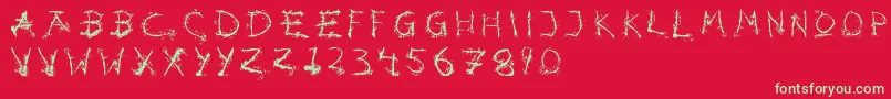 フォントHotsblots – 赤い背景に緑の文字