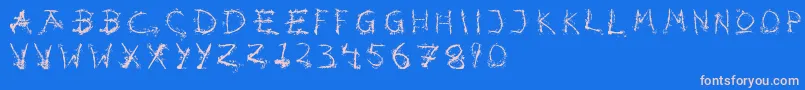フォントHotsblots – ピンクの文字、青い背景