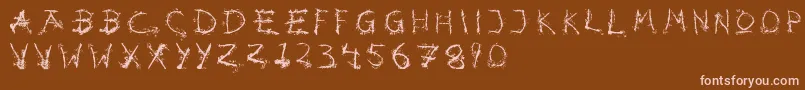 Hotsblots-fontti – vaaleanpunaiset fontit ruskealla taustalla