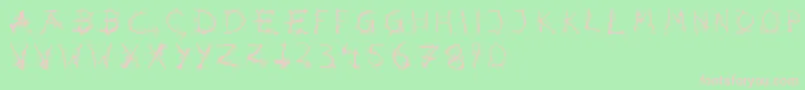 Hotsblots-fontti – vaaleanpunaiset fontit vihreällä taustalla