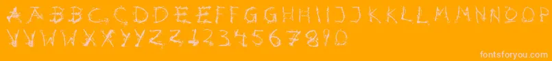 Hotsblots-fontti – vaaleanpunaiset fontit oranssilla taustalla