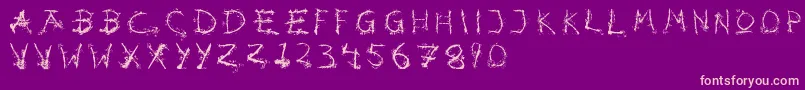 Hotsblots-fontti – vaaleanpunaiset fontit violetilla taustalla