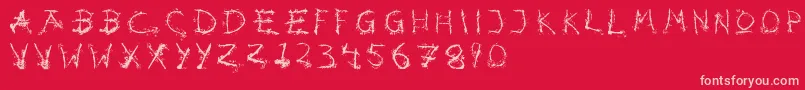 Hotsblots-fontti – vaaleanpunaiset fontit punaisella taustalla