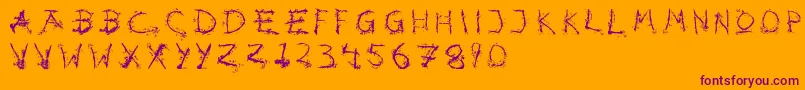 Hotsblots-Schriftart – Violette Schriften auf orangefarbenem Hintergrund