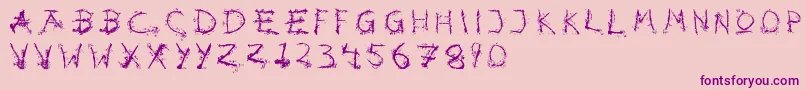 Hotsblots-Schriftart – Violette Schriften auf rosa Hintergrund