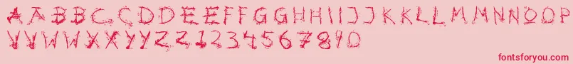 フォントHotsblots – ピンクの背景に赤い文字