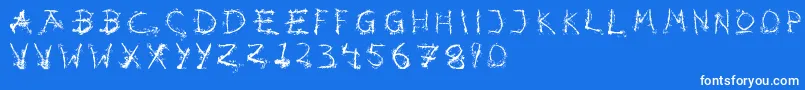 フォントHotsblots – 青い背景に白い文字