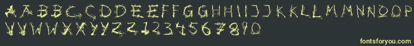 Hotsblots-Schriftart – Gelbe Schriften auf schwarzem Hintergrund