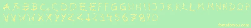 Hotsblots-fontti – keltaiset fontit vihreällä taustalla