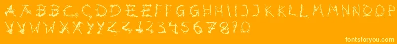 フォントHotsblots – オレンジの背景に黄色の文字