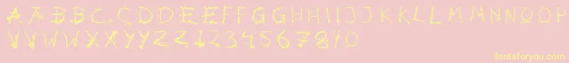 Hotsblots-Schriftart – Gelbe Schriften auf rosa Hintergrund