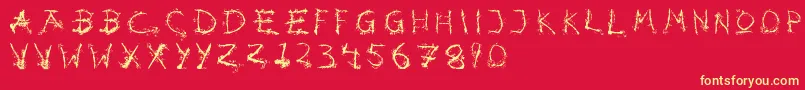 Hotsblots-fontti – keltaiset fontit punaisella taustalla