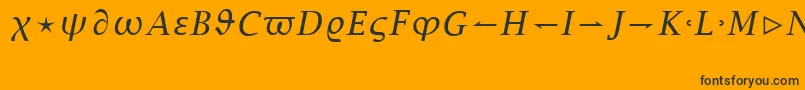 Fonte MathItalic – fontes pretas em um fundo laranja