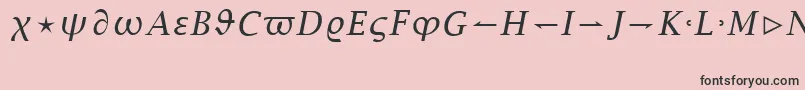 フォントMathItalic – ピンクの背景に黒い文字