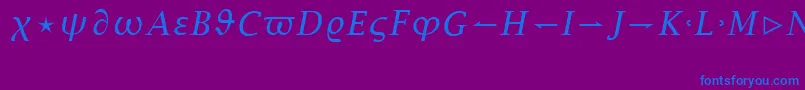 MathItalic Font – Blue Fonts on Purple Background