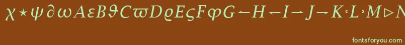 Fonte MathItalic – fontes verdes em um fundo marrom