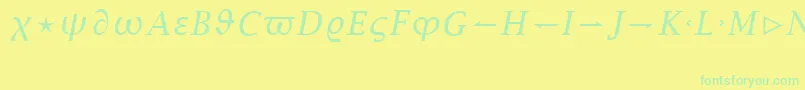 Fonte MathItalic – fontes verdes em um fundo amarelo