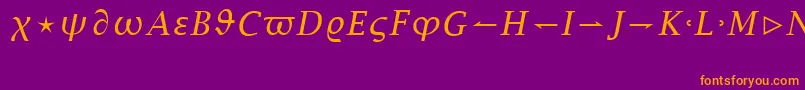 Police MathItalic – polices orange sur fond violet